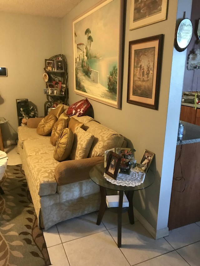 view of tiled living room