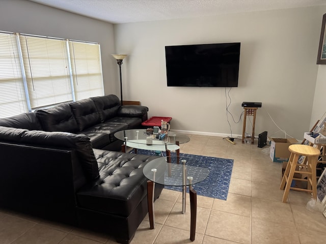 view of tiled living room