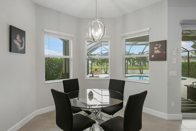 dining room featuring an inviting chandelier