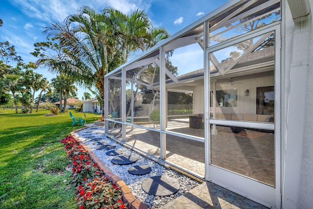 view of sunroom