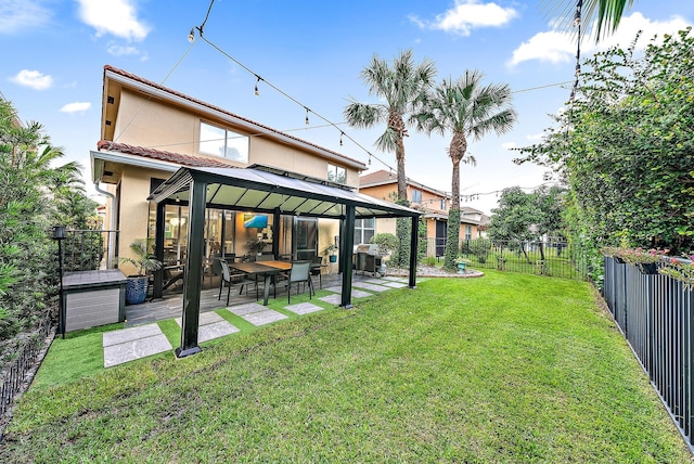 view of yard with a gazebo