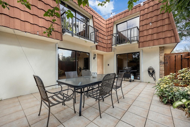 view of patio / terrace featuring a balcony