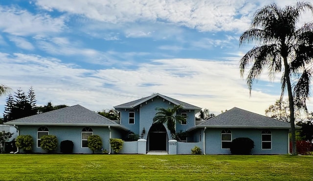 exterior space with a lawn