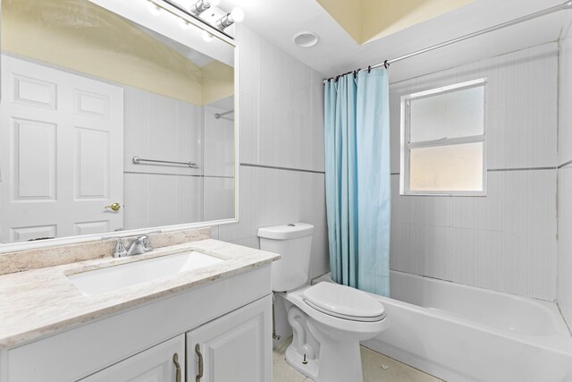 1784 Sawgrass Cir, Greenacres, FL 33413 - full bathroom with shower / bath combo with shower curtain, toilet, and vanity