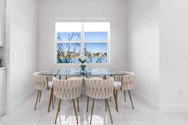 view of tiled dining room