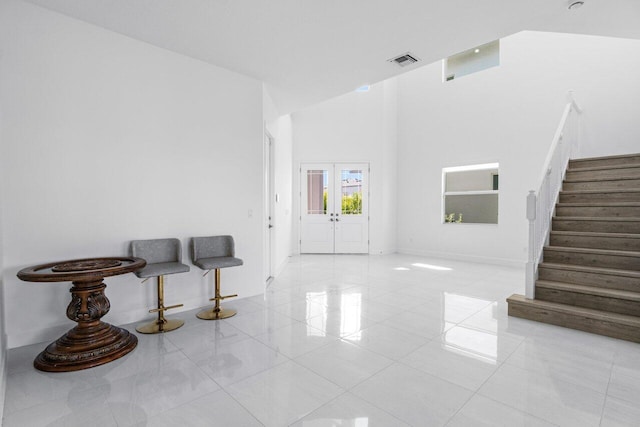 interior space with french doors