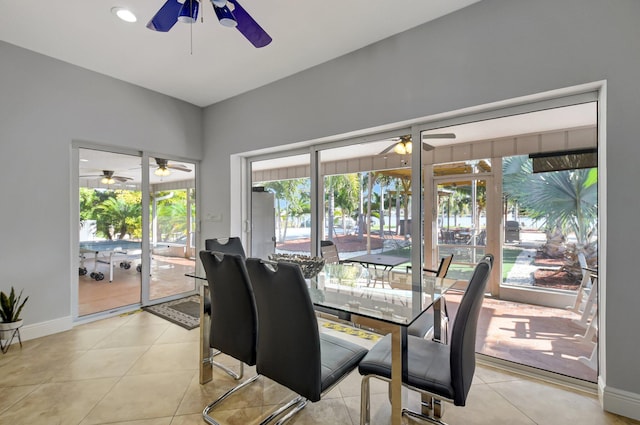 view of tiled dining area