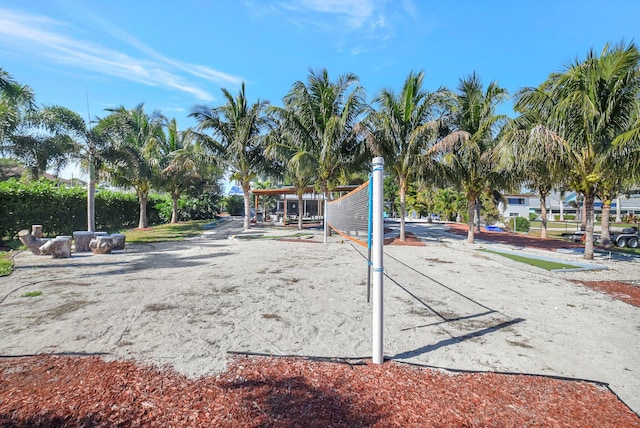 surrounding community featuring volleyball court