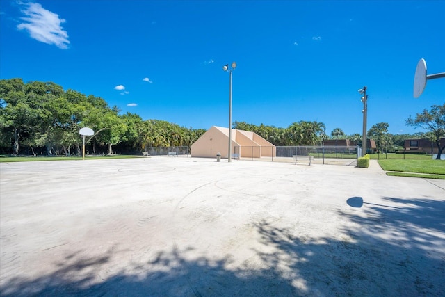 exterior space featuring basketball court