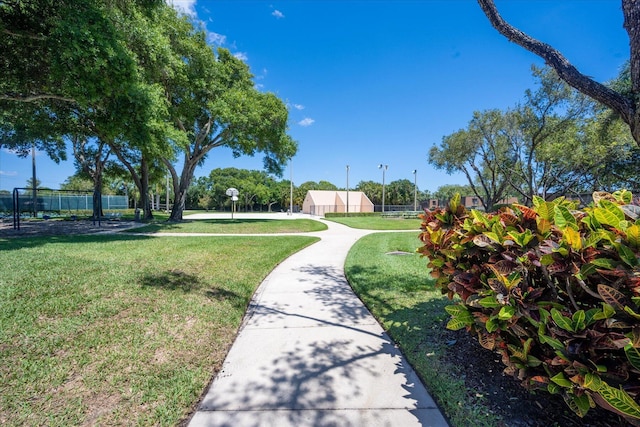 view of community with a lawn