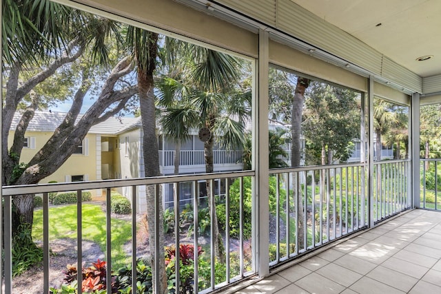 view of unfurnished sunroom