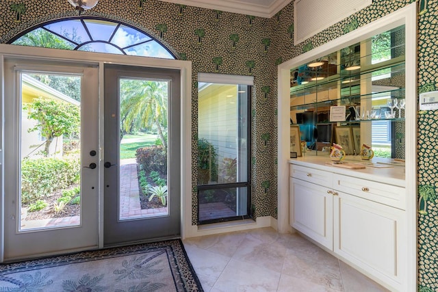 doorway featuring french doors