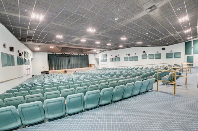 cinema room with carpet