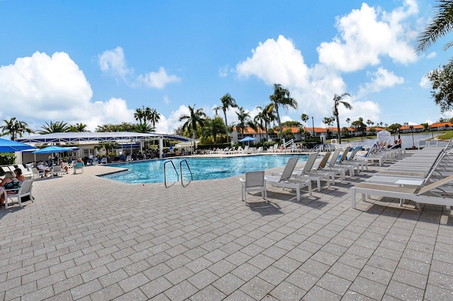 view of pool with a patio