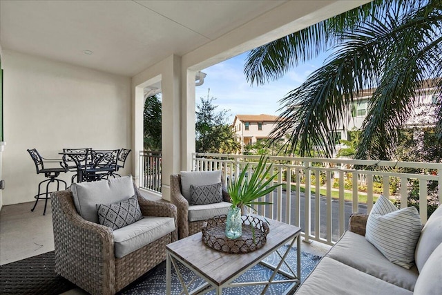 view of patio with a balcony