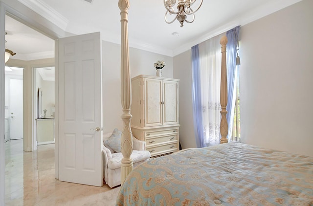 bedroom featuring ornamental molding