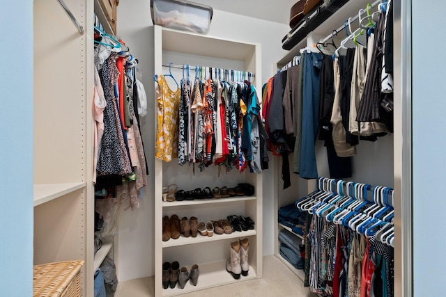 view of walk in closet