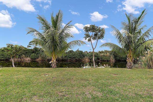 view of yard featuring a water view