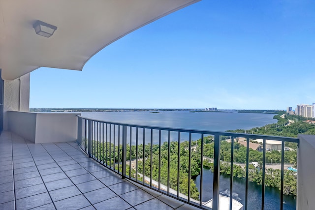 balcony with a water view