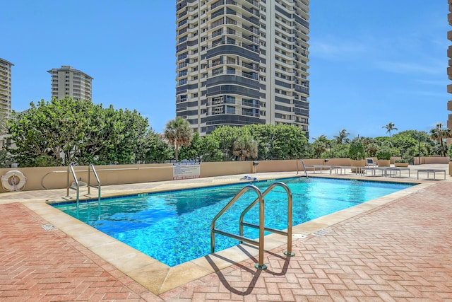 view of pool with a patio area