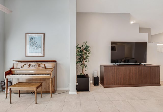 interior space with light tile patterned floors