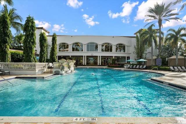 view of pool with a patio area