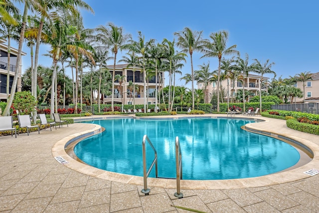 view of pool featuring a patio area