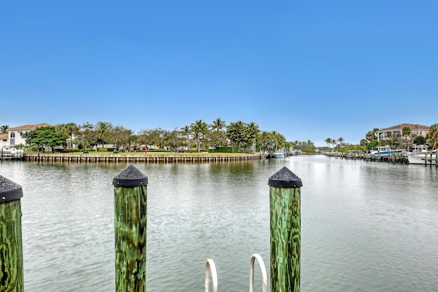 view of water feature featuring a boat dock