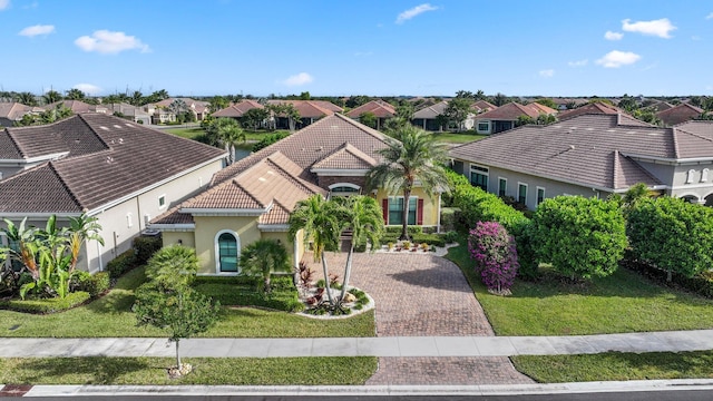 view of front of home with a front yard