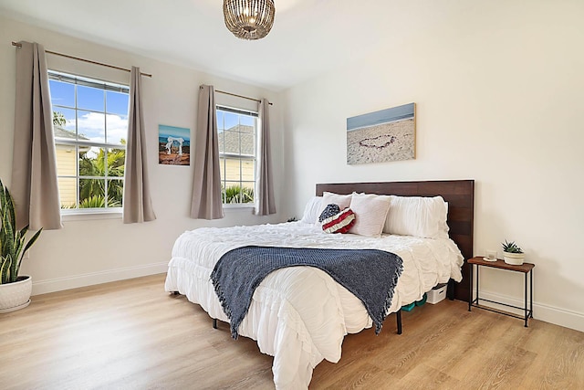 bedroom featuring light hardwood / wood-style flooring