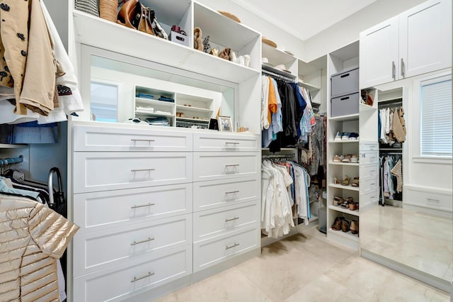 view of walk in closet