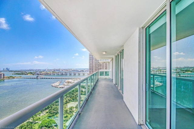 balcony with a water view