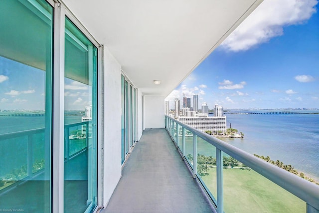 balcony with a water view