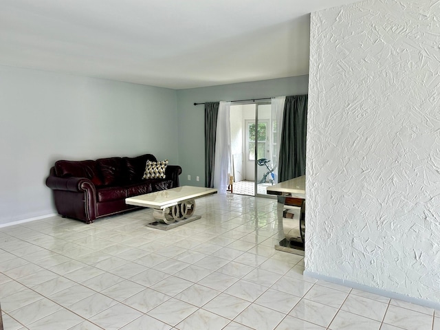 view of tiled living room