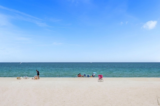 view of water feature featuring a view of the beach