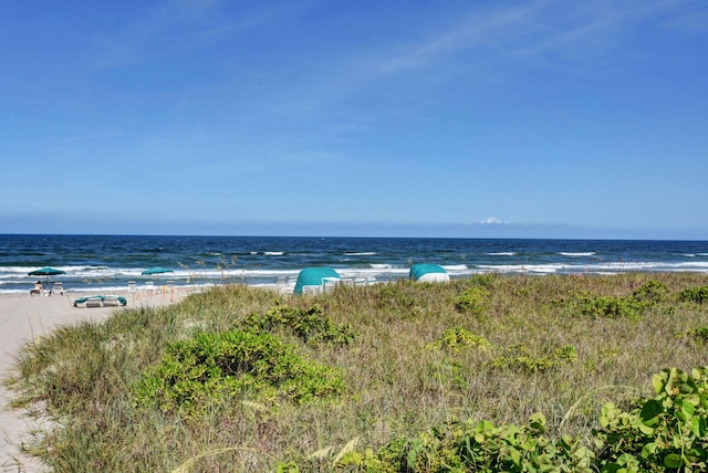 view of water feature featuring a view of the beach