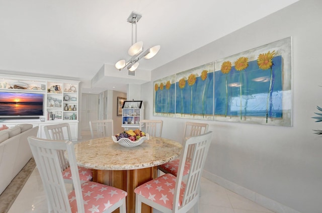 view of tiled dining space