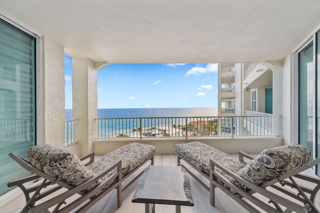 balcony with a water view