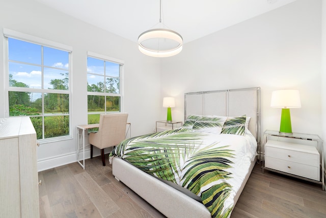 bedroom featuring dark hardwood / wood-style flooring