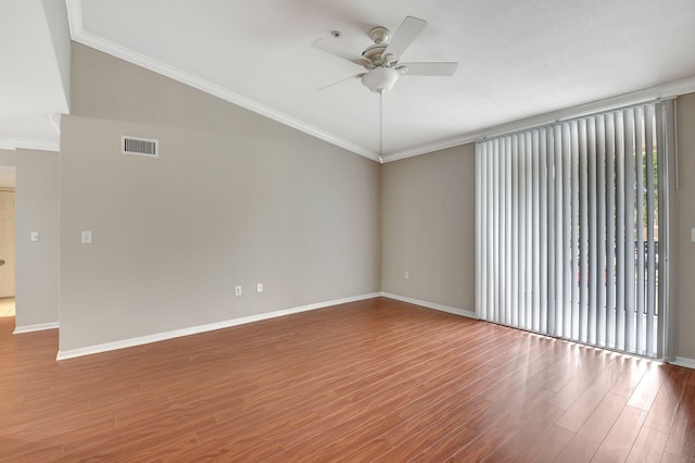 15155 Michelangelo Blvd Unit 201, Delray Beach, FL 33446 - spare room with wood finished floors, ceiling fan, baseboards, and visible vents