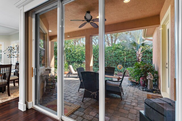 view of patio with ceiling fan