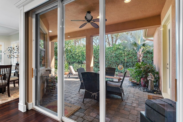 view of patio with ceiling fan