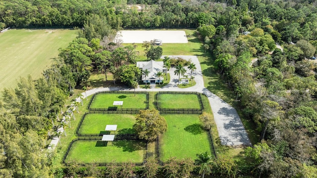 drone / aerial view with a rural view