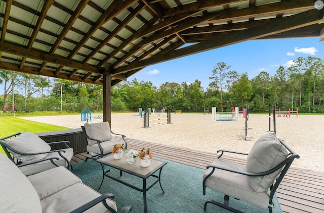 view of patio with an outdoor living space