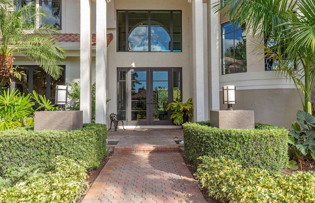 view of exterior entry with french doors