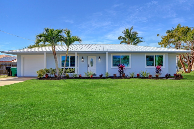 ranch-style house with a carport and a front yard