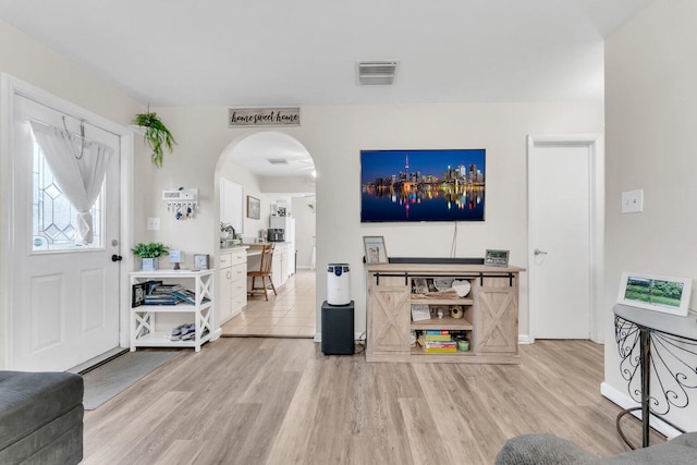 living room with wood-type flooring