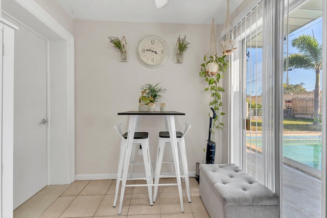 view of tiled dining area