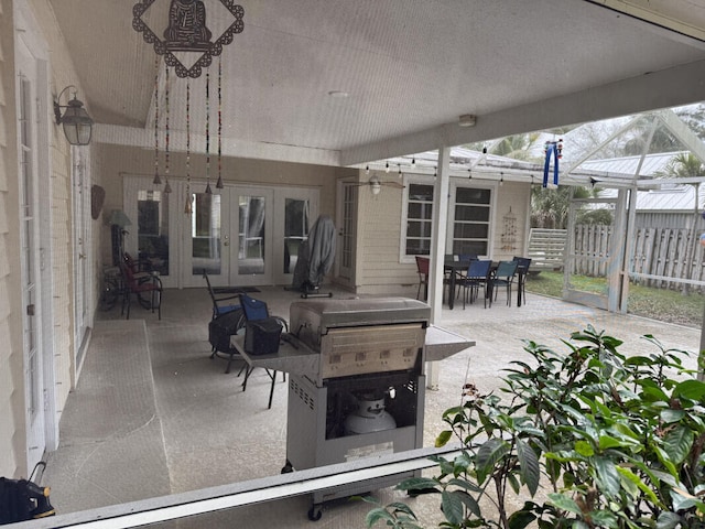 view of patio / terrace featuring french doors