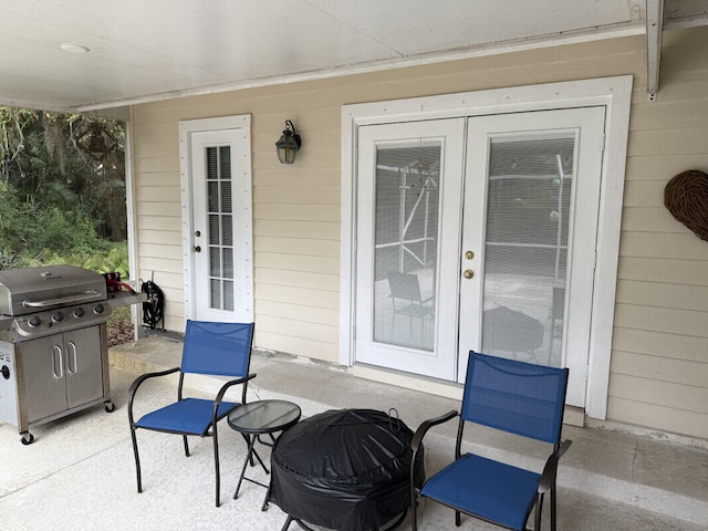 view of patio / terrace with a grill